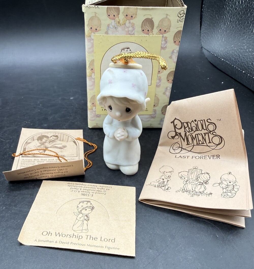 Precious Moments Oh Worship The Lord Angel Praying Mini *Glue Damage -53D